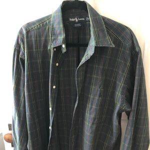 Vintage Ralph Lauren men’s plaid button down shirt